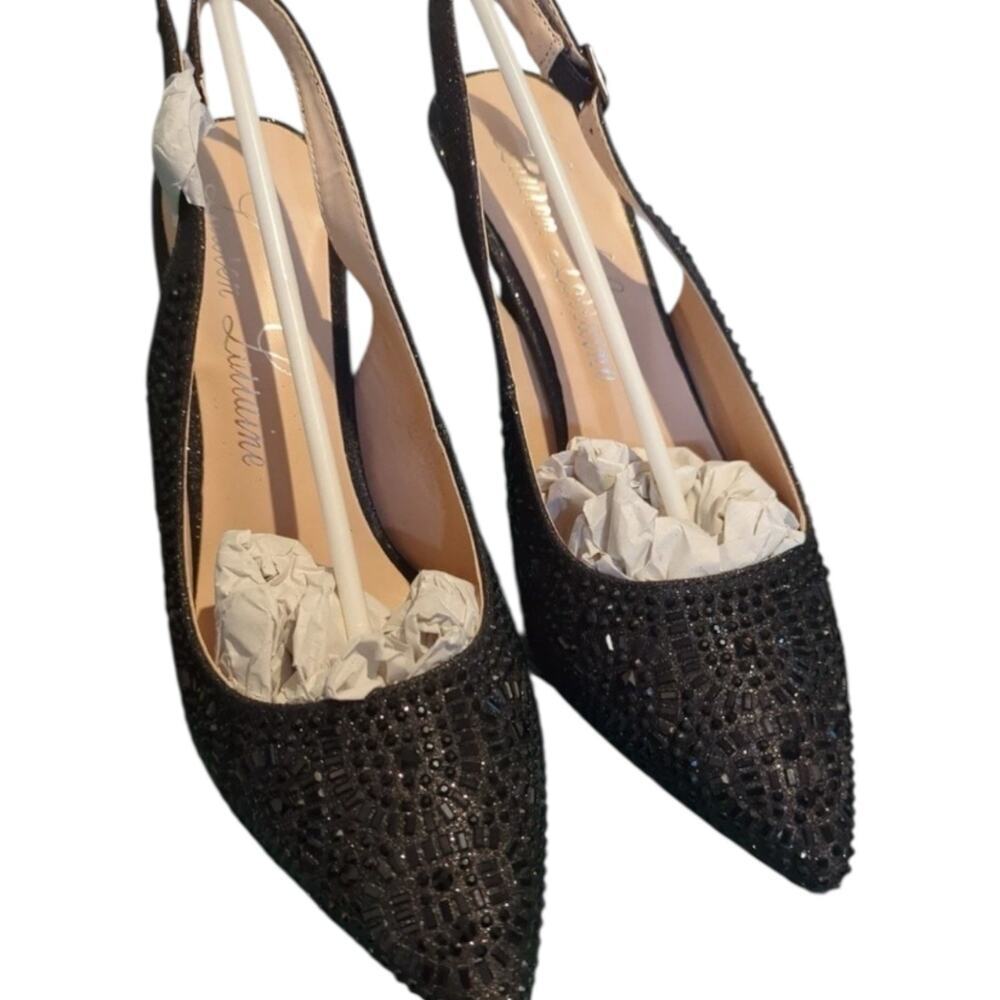 Lauren Lorraine Rachel Black Heel Size 8.5 NIB beaded party new years fun